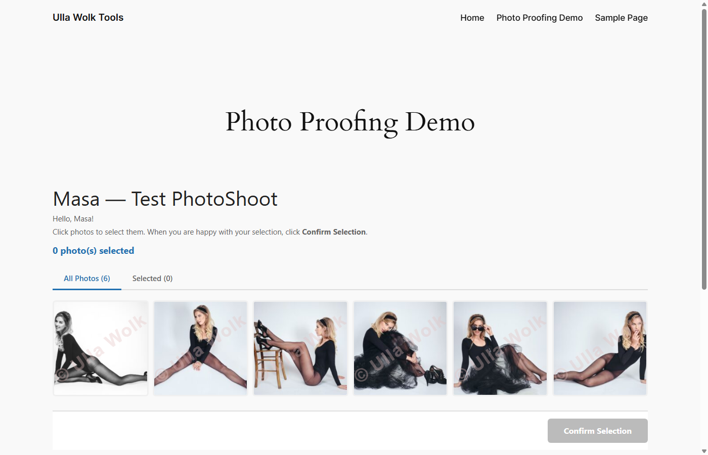 WP Photo Proofing — Client Gallery View